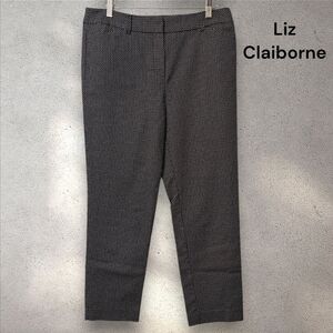 Liz‎ Claiborne Career Classic Emma Ankle Pants Black White Checkered Size 6